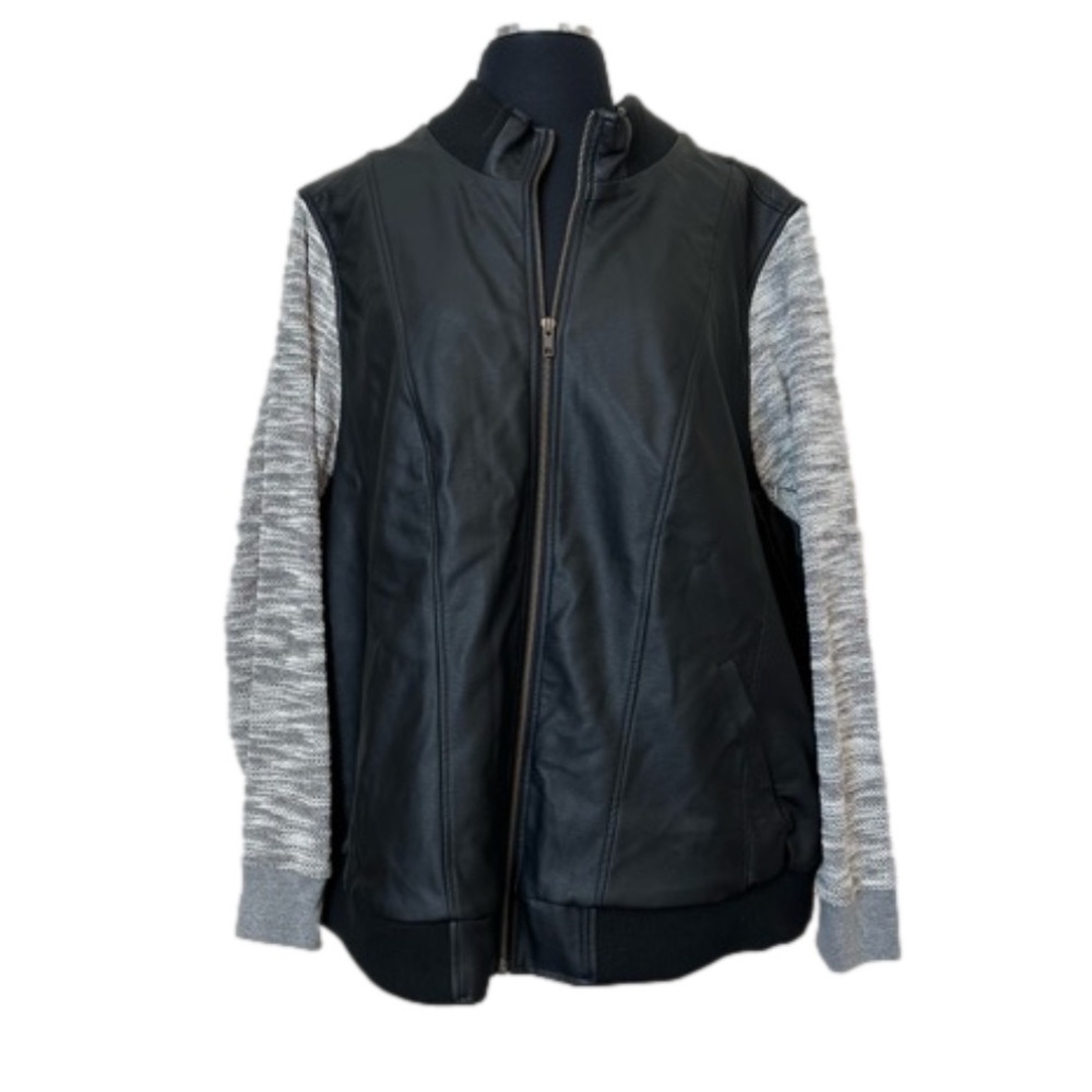 Torrid Black and Gray Bomber Jacket